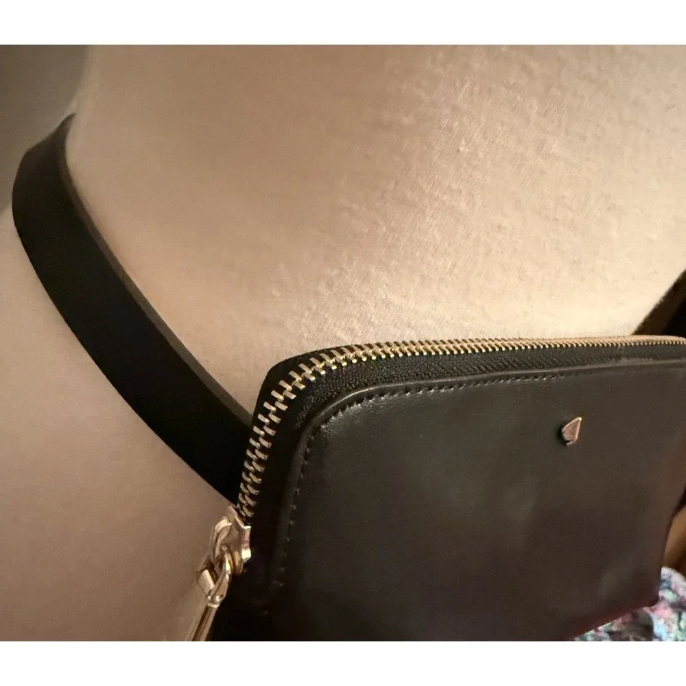 Kate Spade New York Belt Bag Black‎ Leather Zip Top New Size Lg/XL